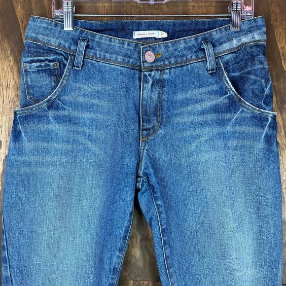 Anthropologie Silent + Noise Womens Jeans Blue Denim Capri Whiskered 29 - Picture 2 of 11